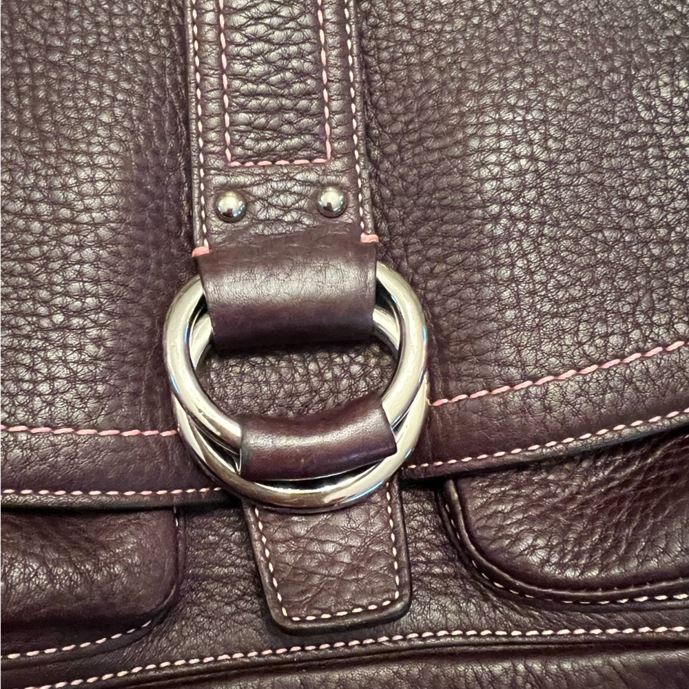 🌸Coach🌸pebble leather bag. Brown and pink stitching - Picture 7 of 16